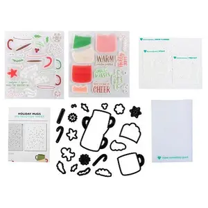 Crafts & Sewing Diamond Press Holiday Mugs Stamp, Die and Stencil Set