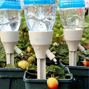 3pcs Automatic Plant Irrigation Drippers, Adjustable Water Volume Drip Irrigation Kit, Suitable for Indoor And Garden Plants, Compatible with Standard European And American Threaded Bottles, Battery-Free, Efficient Watering System, Plant Irrigation
