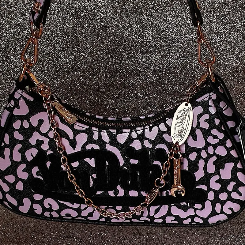 Von Dutch Black/Pink Cheetah Print Bag