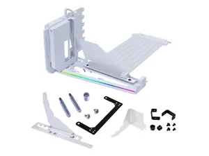 Lian Li 4 Slots Vertical GPU Kit (VG4v4) - Premium Gen 5 Riser Cable PCI-E 5.0, PCIe 3.0/4.0 Compatible, Adjustable Position - (VG4v4 White)