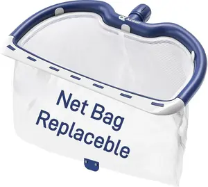 Pool Net Skimmer, 18.5" Pool Nets for Cleaning with Replaceable Heavy-Duty Mesh, Pool Skimmer Net for Fast Debris Removal, Sturdy ABS Frame Pool Leaf Net for Above-Ground & In-Ground Pools