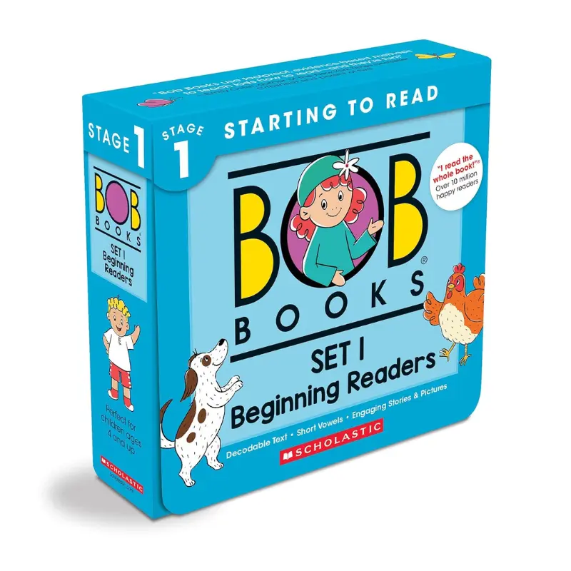Bob Books - Set 1: Beginning Readers Box Set Decodable Phonics Books, Ages 4 and Up, Kindergarten (Stage 1: Starting to Read) -- Bobby Lynn Maslen - Boxed Set