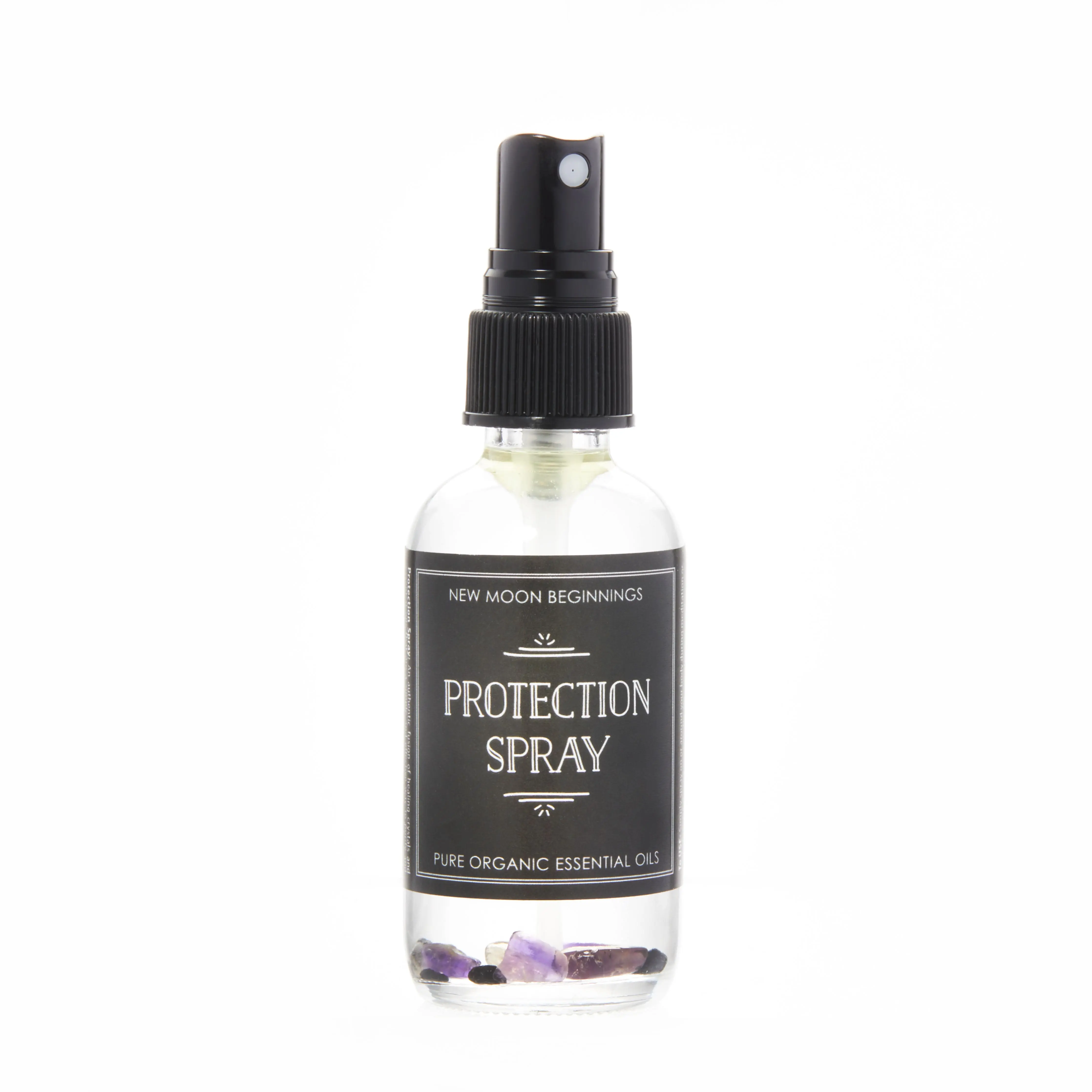 New Moon Beginnings Aura Protection Spray - Pure Organic Essential Oil in Glass Bottle with Spray Nozzle