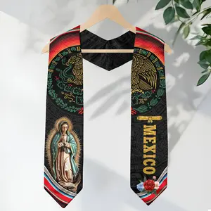 Mexican Graduation Sash 2026 – Graduation Stole Mexican, Mexico Stoles, Class of 2026 V Shape National Country Sash