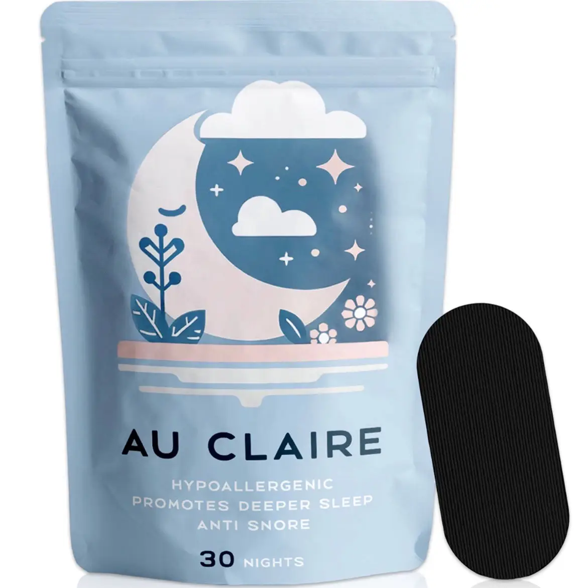 Au Claire Mouth Tape for Sleeping (30 Pack) - Promotes Restful Sleep & Reduces Snoring Hypoallergenic Sport One Month Supply