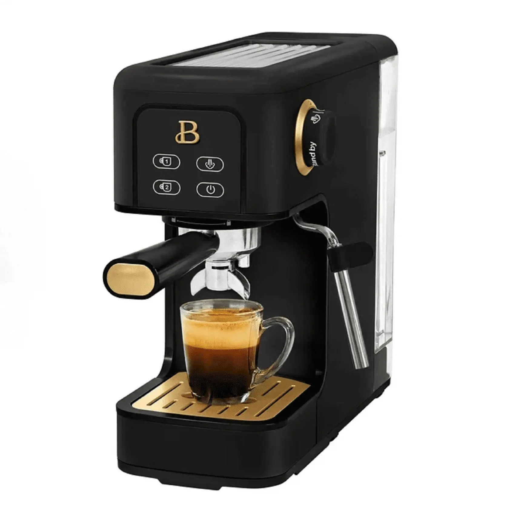 Drew Barrymore Beautiful Slim Espresso Machine with 20-Bar Pressure Black Sesame Coffee Maker by Drew Barrymore