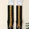 Men's Trendy Cartoon Print Over The Calf Socks, Cute Chicken Feet Design Knit Socks, Comfort Hosiery for Men Indoor Outdoor Wear