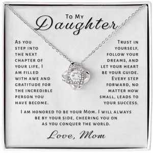 Gift For Daughter From Mom - Conquer The World Love Knot Necklace 5ZF