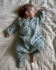 günamüna® Unisex Baby Long Sleeve Footie Sleep Bag, Easy Diaper Changers 2.5 TOG