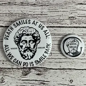 Marcus Aurelius button magnet with button pin