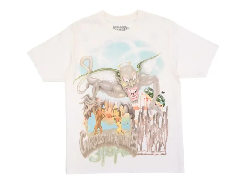 Travis Scott Men's Utopia Circus Maximus 2023 Tour III Tee White, from StockX