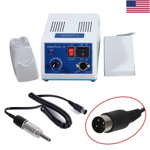 Dental Lab Marathon Electric Micromotor Polishing Unit, 0-35000RPM 180W N3 Micro Motor with 35K RPM Handpiece, Foot Switch Forward Reverse Rotation for Dental Jewelry Nail Wood Carving