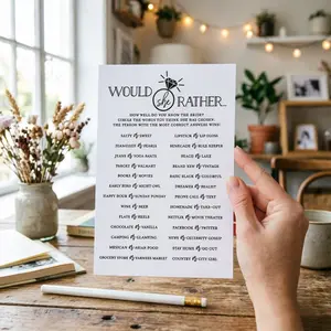 10 New Bridal Party Interactive Game Cards, Would She Rather Quiz Cards, Pre-Wedding Guest Entertainment, Single Party Fun Props
