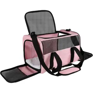 Carriers Soft-Sided,Pet Carrier for Small Cats Dogs Puppies up to 1-15 LBS,TSA Airline Approved, (Medium,Pink)