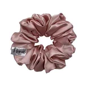 Ballet Pink XL Satin Scrunchie - Handmade Sleek Design for Messy Buns & Ponytails, Reduces Hair Breakage, Soft and Stylish Accessory