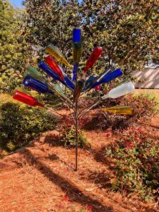The Big Daddy Bottle Tree - Southern Style Yard Decor, 25 Bottle Display, Adjustable Branches, Durable, Unpainted, 62" heHeight