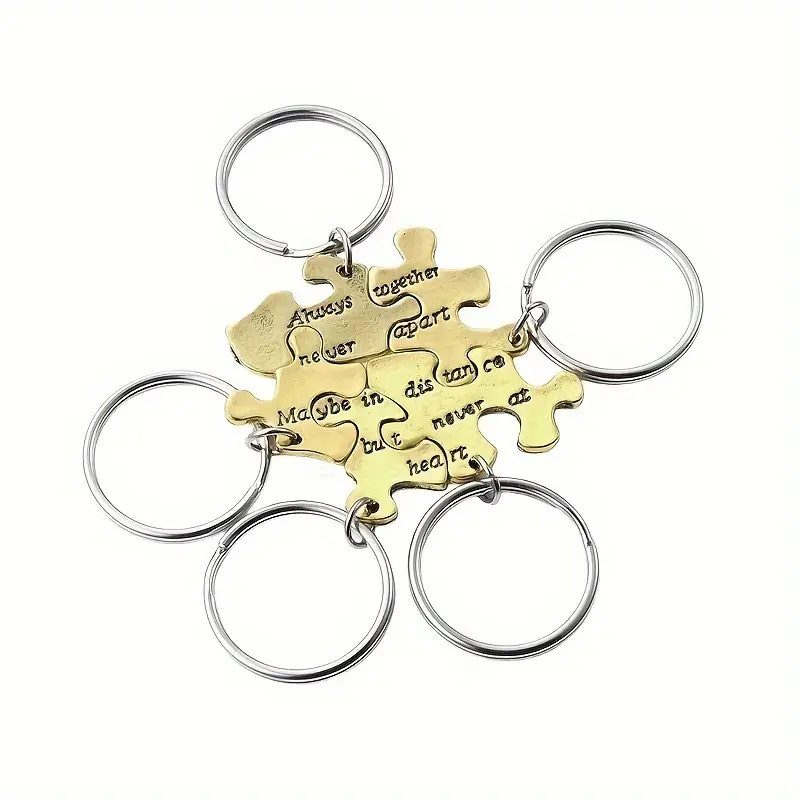 YOOMA Puzzle Shape Split Keyset Design Gift Set, Matching Keyring for Best Friends, "Always Together Never Apart" Themed Friendship Gift for Festive & Party Gifting