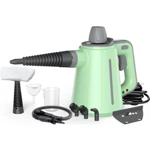 Steam Cleaner for Home, 1050W Pressurized Handheld Steam Cleaner for Deep Cleaning, Powerful Grease Removal, Chemical Free Steamer for Cleaning with Safety Lock & 10 Tools for Kitchen Bathroom (Green)