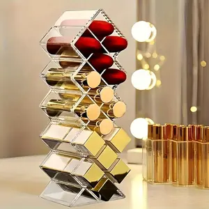 Fish Design Lipstick Organizer, Stackable Cosmetic Storage Box, Holds 16 Lipsticks, Ideal for Vanity Display, Perfect Gift for Valentine's Day