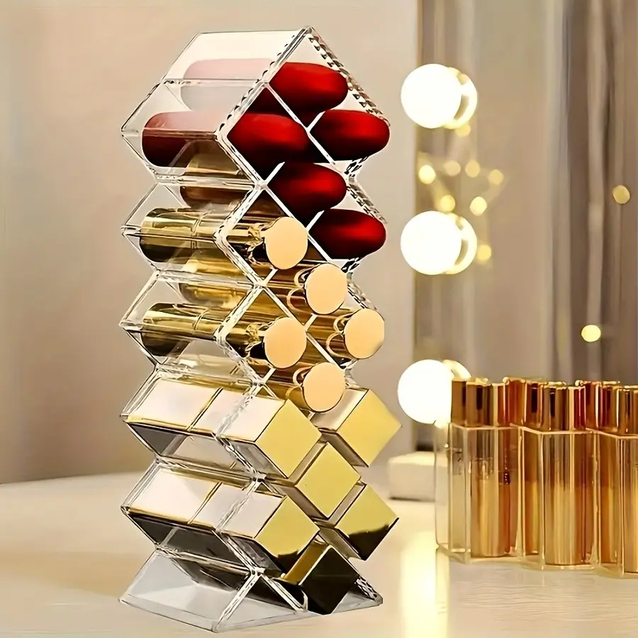Fish Design Lipstick Organizer, Stackable Cosmetic Storage Box, Cosmetic Holder, Cosmetics Organizer Storage, Holds 16 Lipsticks, Ideal for Vanity Display, Perfect Gift for Valentine's Day