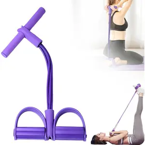 GearUp Depot 4-Tubes Tension Rope, Multifunction Elastic Yoga Pedal Puller Resistance Band, Natural Latex Tension Rope Fitness Equipment, for Abdomen, Waist, Arm, Leg Stretching Slimming Training