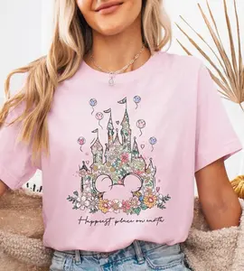 Happiest Place On Earth Shirt, Magic Kingdom Sweatshirt, Matching Castle Shirt, Cute Retro Castle Shirt