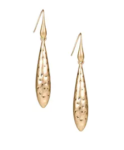 Long Tear Drop Earrings - Hammered