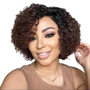 LUVME Pre Cut Trendy Short Cut Curly Minimalist HD Lace Side Part Glueless Wig