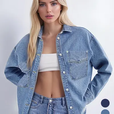 ジャケット・アウター vintage wash cropped denim jacket 大阪店WEB限定受注制【Chikashitsu +】vintage wash cropped