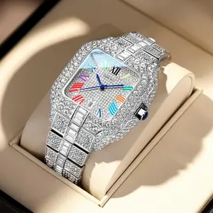 Silver Iced-Out Square Watch - Sparkling Statement Piece For Every Vibe💎