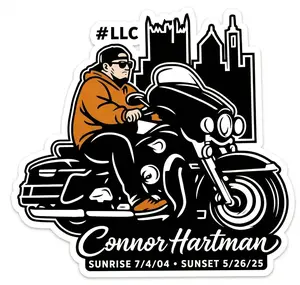 Connor Hartman Bike Helmet Window or Helmet Decal