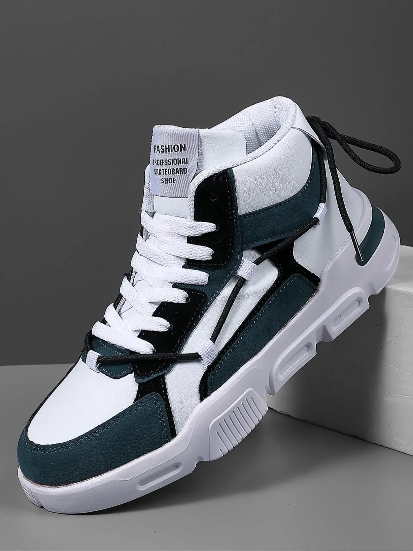 Men's Fashionable Patchwork Lace Up Sneakers, Casual Comfortable Breathable Sports Running Shoes, Sporty Running Shoes, Male All-match Round Toe Shoes for Daily Wear