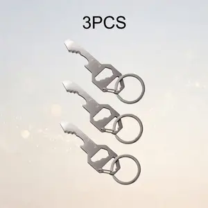 6-in-1 Keychain Bottle Opener Multi Tool Screwdriver Ruler Wrench Pocket EDC Gift for Men