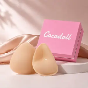 cocodoll Women's Ultra-Soft Silicone Sticky Push-Up Bra Pads, Reusable Adhesive Inserts for a 2-Cup Size Boost, Seamless and Water Resistant