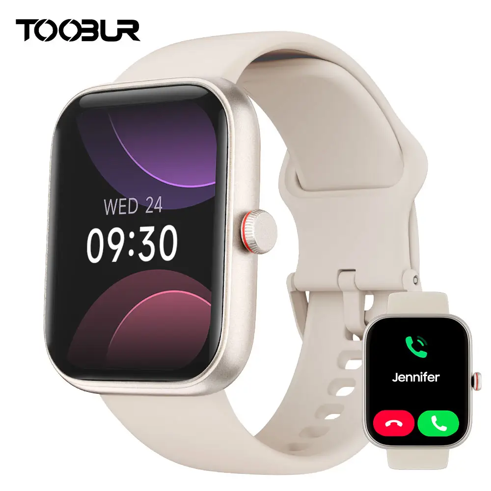 TOOBUR Fashion Smart Watch For Women Men,Fitness Sport Watch with Step Counter/Sleep Tracker/100 Sports Modes SmartWatch Compatible Android iOS