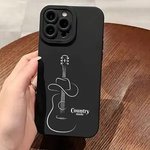 A punk-style phone case with guitar pattern, TPU shockproof full protection case suitable for iPhone 17/16/15/14/13/12/11 PRO MAX PLUS AIR E XS and PROMAX MINI, an ideal gift for friends and family, MS1629