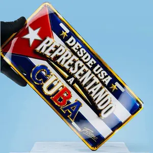 US-Sourced Cuban Representation 12x6 in License Plate, Custom Metal Sign, Decor Wall Art Sign, Wall Plaque for Car Exterior