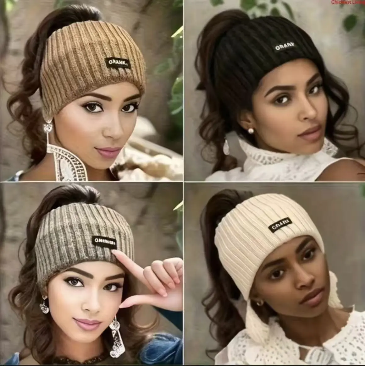 Women's Headbands, 4-Piece Plain Polyester Set - Soft Elastic Wide Ear Covers for Daily Warmth in Cold Weather, Female, Wide Headbands, Assorted, Casual, A Set Of Four Colors