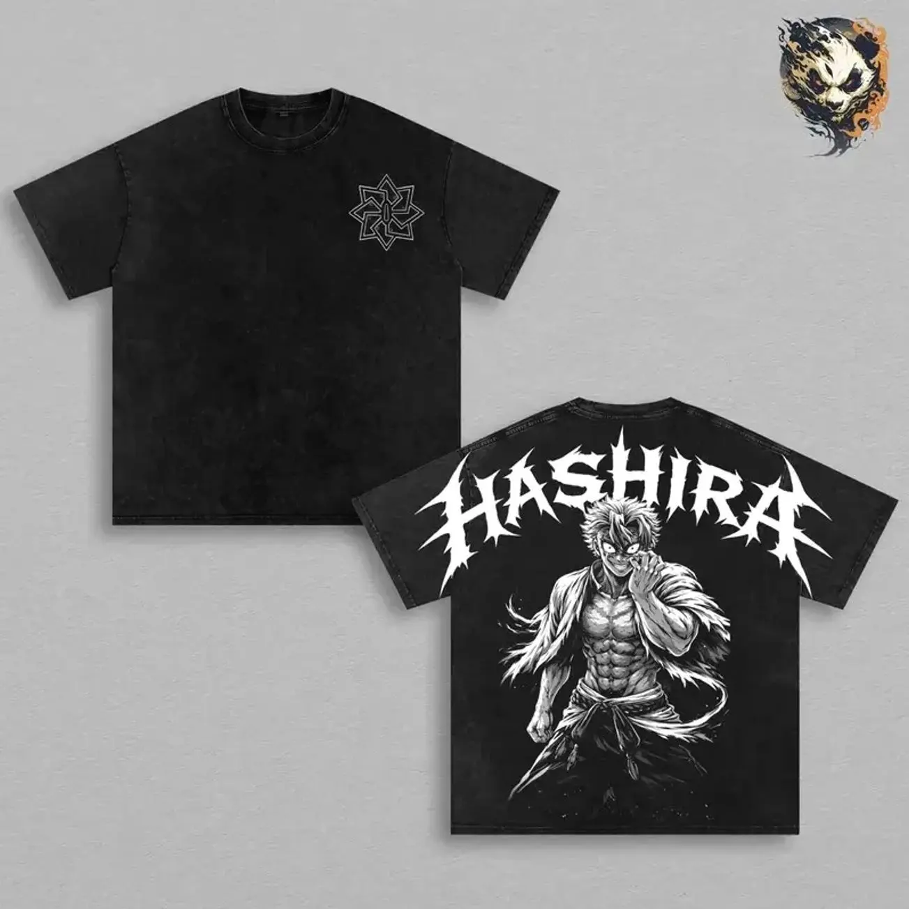Sanemi Shinazugawa Washed Tee – Demon Slayer Anime T-Shirt, Wind Hashira Furious Warrior Hot Blooded Demon Slayer Corps Elite Swordsman Trauma Driven Strength Vintage Streetwear CPN