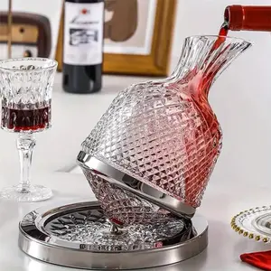 Upgrade Your Wine Drinking Experience With This Luxurious Spinning Crystal Glass Decanter!