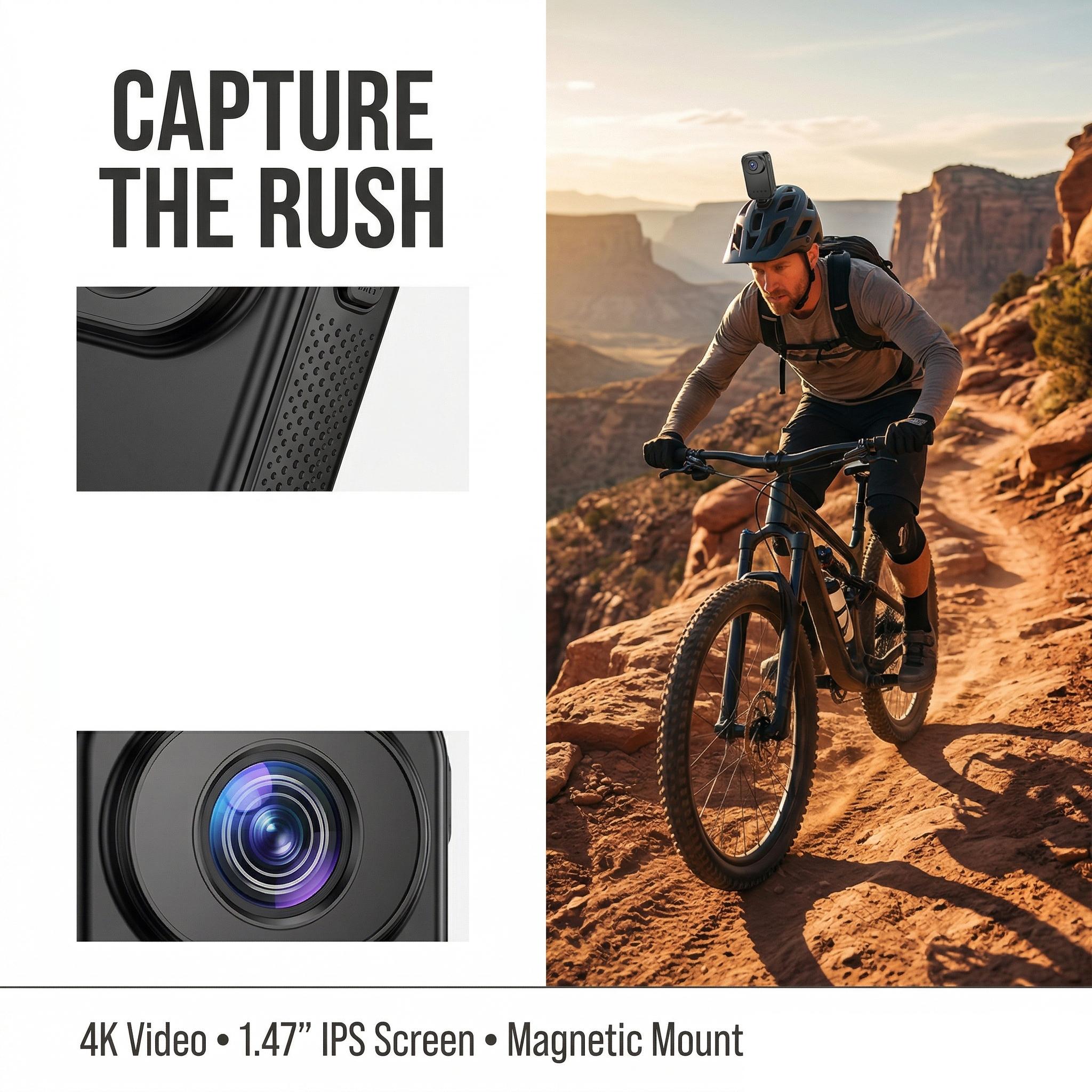 Micro Mini Camera 1080P HD Small Pocket Cam 1.47'' Screen Vintage Video Recorder Action Cam for Sports Travel Study Magnetic Wireless