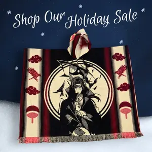 Anime Alpaca Wool Poncho - Itachi Inspired (Unisex - One Size) Limited Edition
