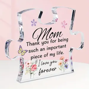Acrylic Puzzle Shaped Ornament, Mom Gift from Daughter Son Kids, Birthday Gifts for Mom, Mothers Day Gift for Mom