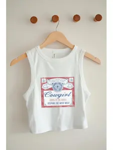 Vintage Beer Tank Top Cropped Women Rodeo Shirt Trendy Vintage Cowboy Festival Shirt Crop Top Western Cowgirl Tee Grunge Boho Tank Concert