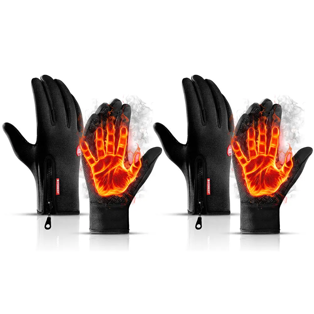 2 Pair Winter Touch Screen Water Resistant Windproof Gloves