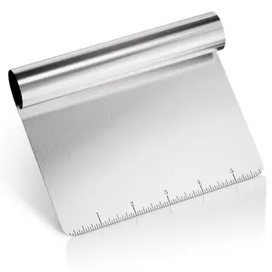 Multipurpose Pastry Scraper Tool with Measuring Scale, Stainless Steel Rust-Resistant Bench Knife, Ergonomic Grip & Multi-Use Design, Utensils, Kitchenware