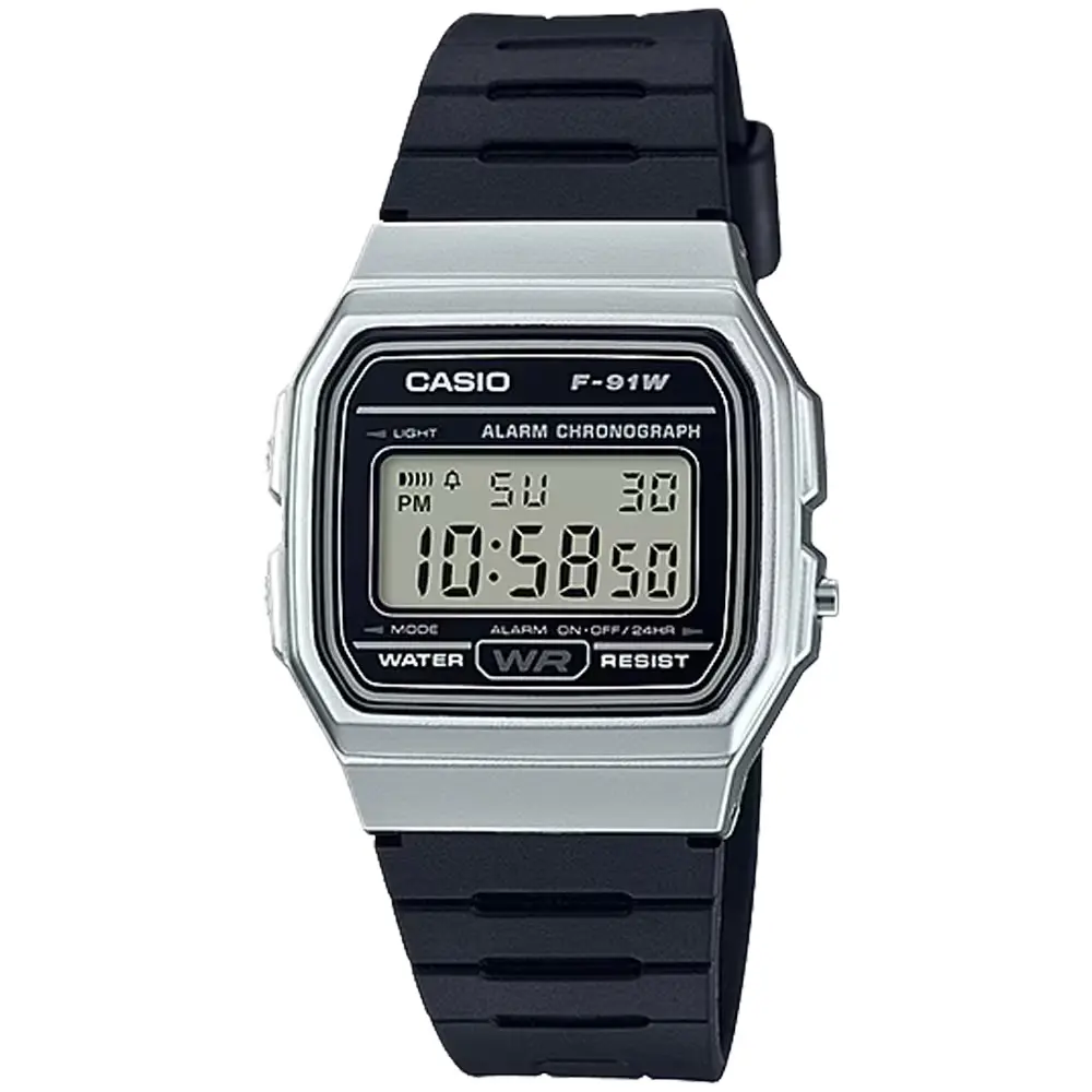 Casio Men's Classic Digital Watch with Silver Case - F-91WM-7ACF Casio Men's Classic Digital Watch with Silver Case - F-91WM-7ACF