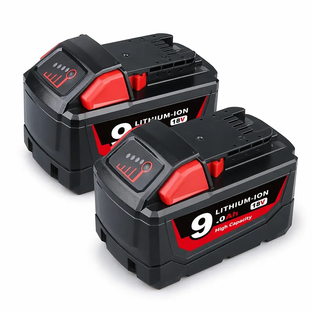2-pack 18V 9.0Ah 9000mAh Lithium-Ion Replacement Battery Compatible with Milwaukee M18, 9000mAh Rechargeable Battery Pack for Cordless Power Tools
