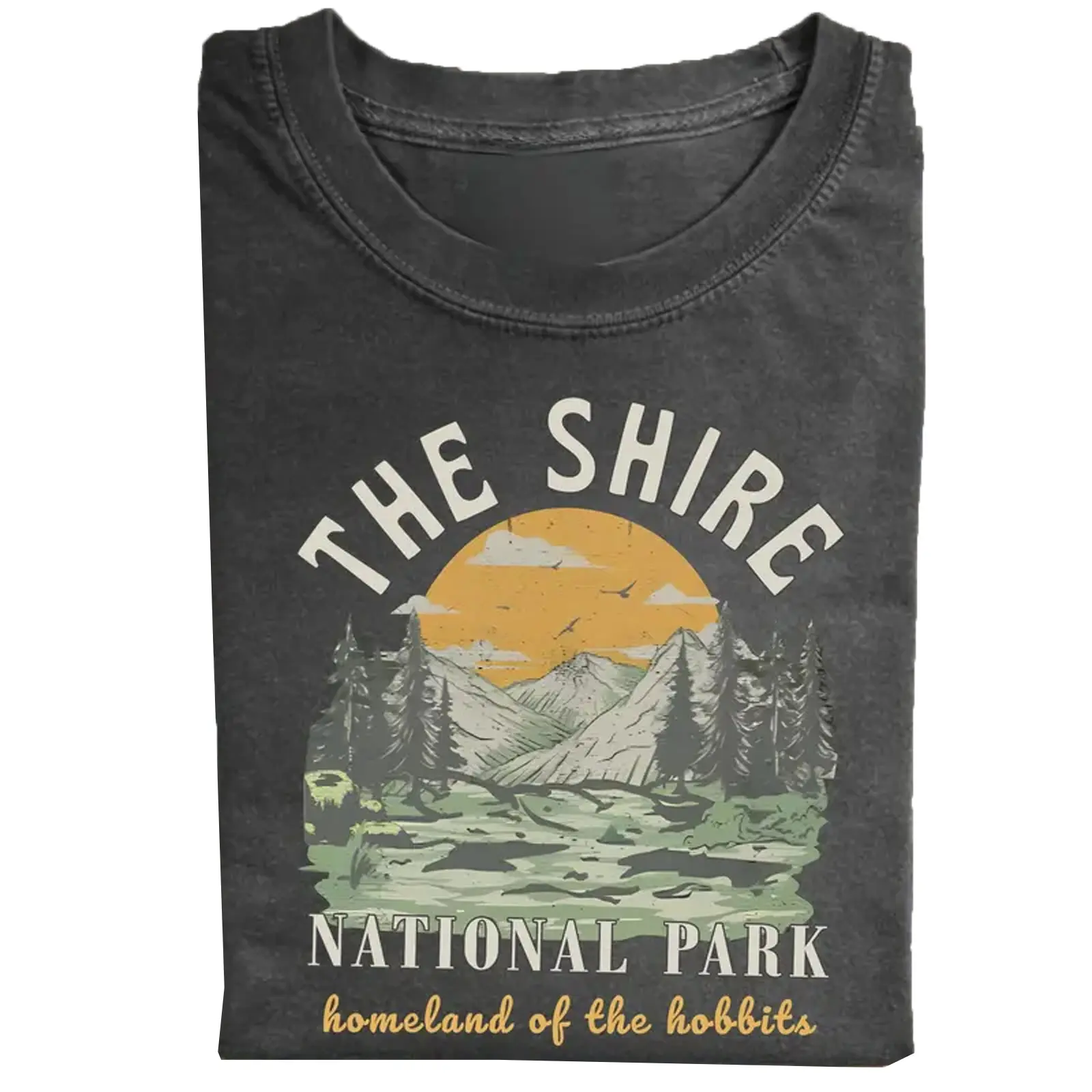 Vintage The Sh1re Hobbit Middle Earth Comfort Color T-shirt LoTR-Ring Tee Ring Spun Cotton Casual Soft Washed T-Shirt Trendy Tops for Perfect Gift