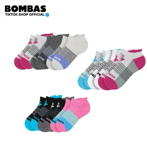 Pack 1/3/5 Bombas Ankle Socks, Cushioned Footbed & Honeycomb Arch Support, Seamless Toe, Blister Tab, Soft Cotton Blend, Size S, M, L, Women's Men's Daily wear